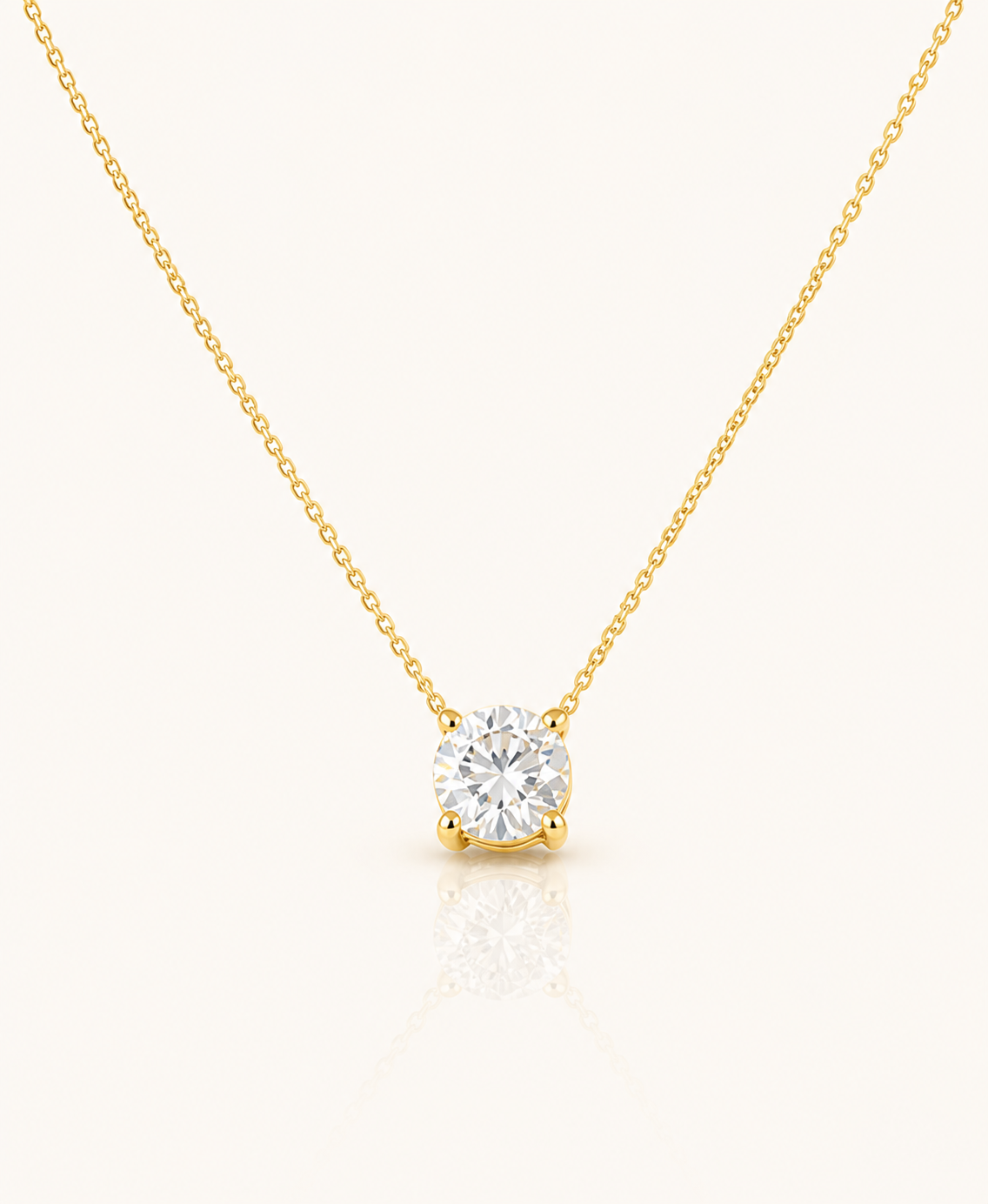Round Lab Diamond Solitaire Necklace – 1ct