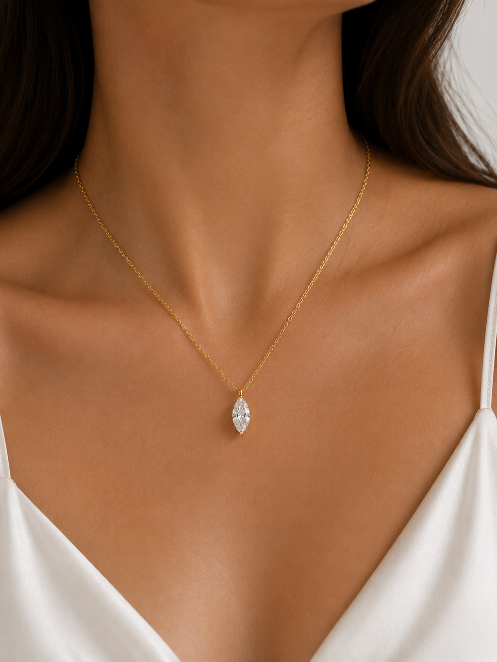2CT Marquise Lab Diamond Necklace