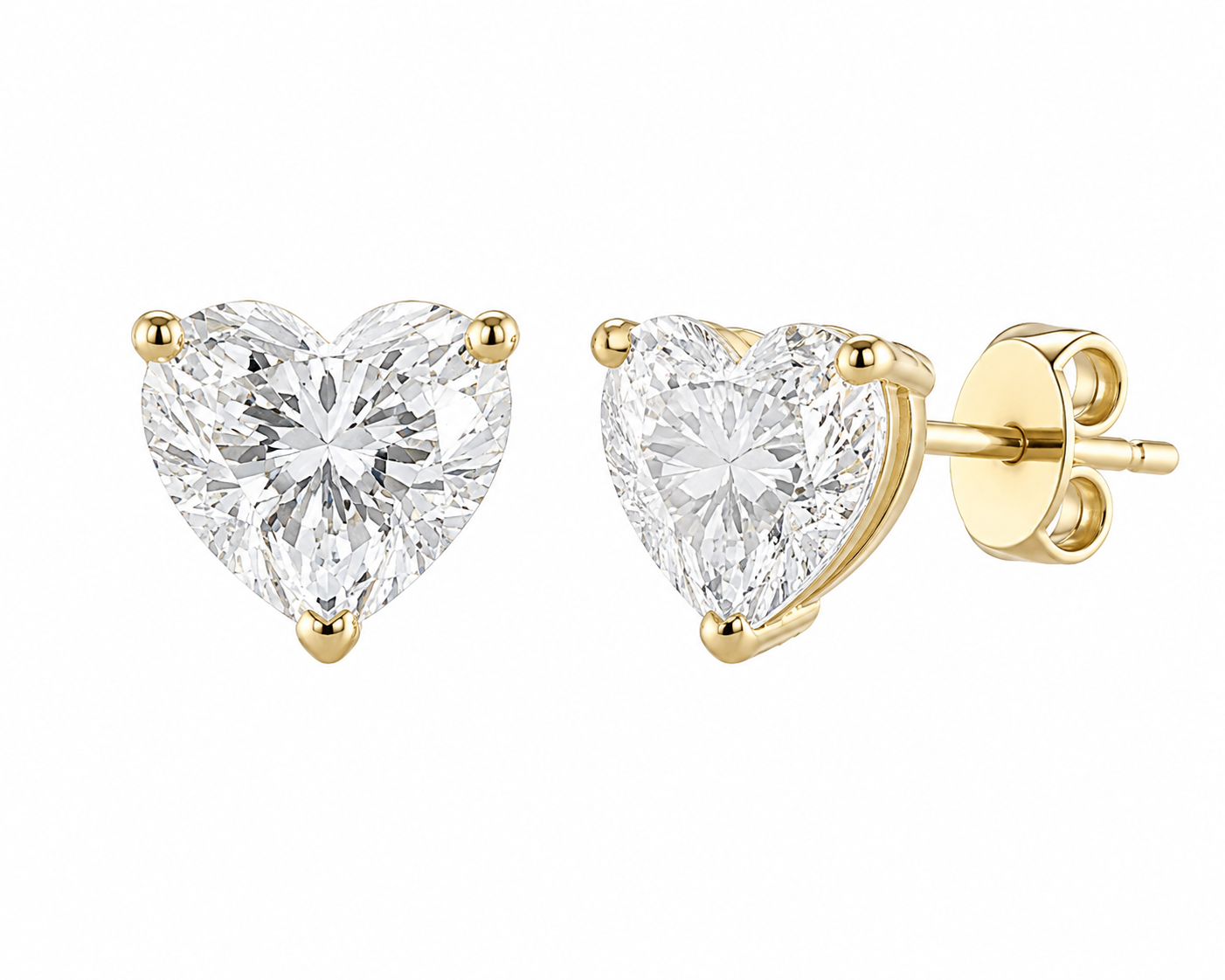 Amora 2CT Heart Lab Diamond Stud Earrings