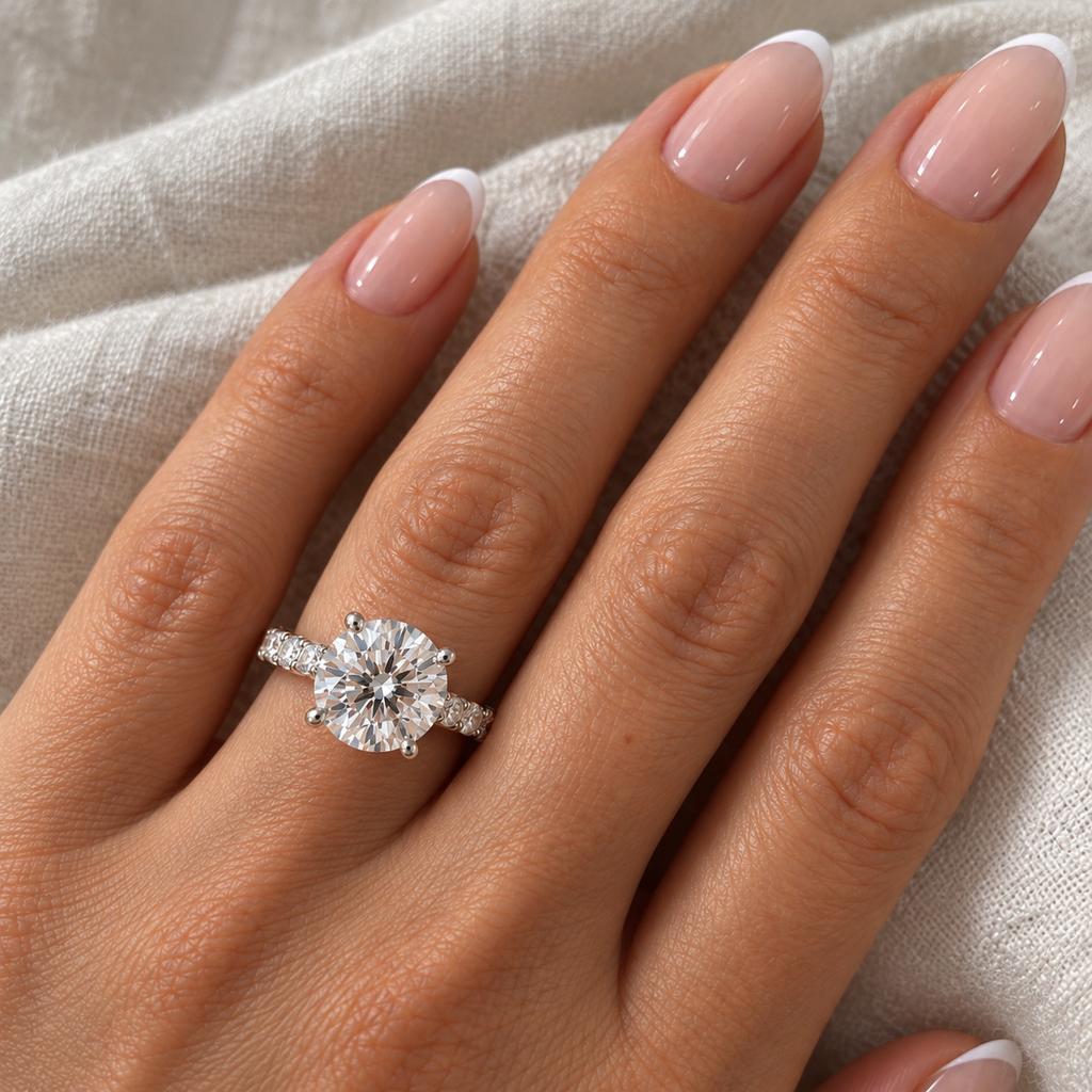 4.50 CT Round Pavé Diamond Ring