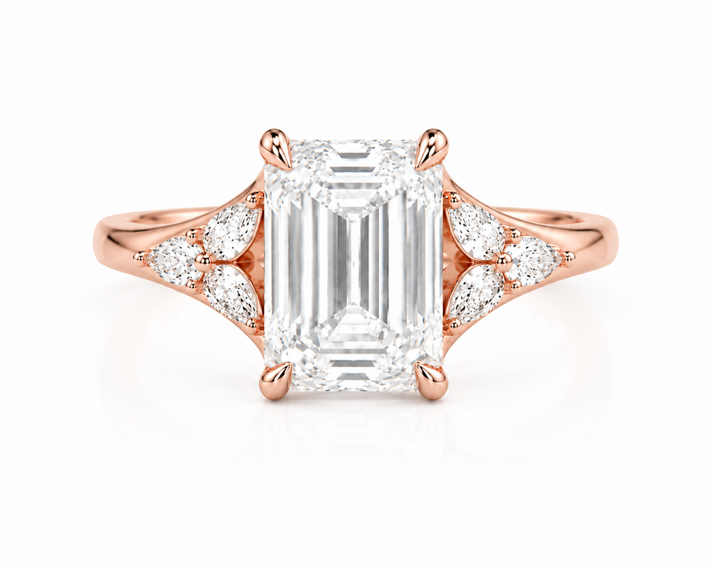 The Plaza – 3 CT Emerald Cut Lab Diamond Ring