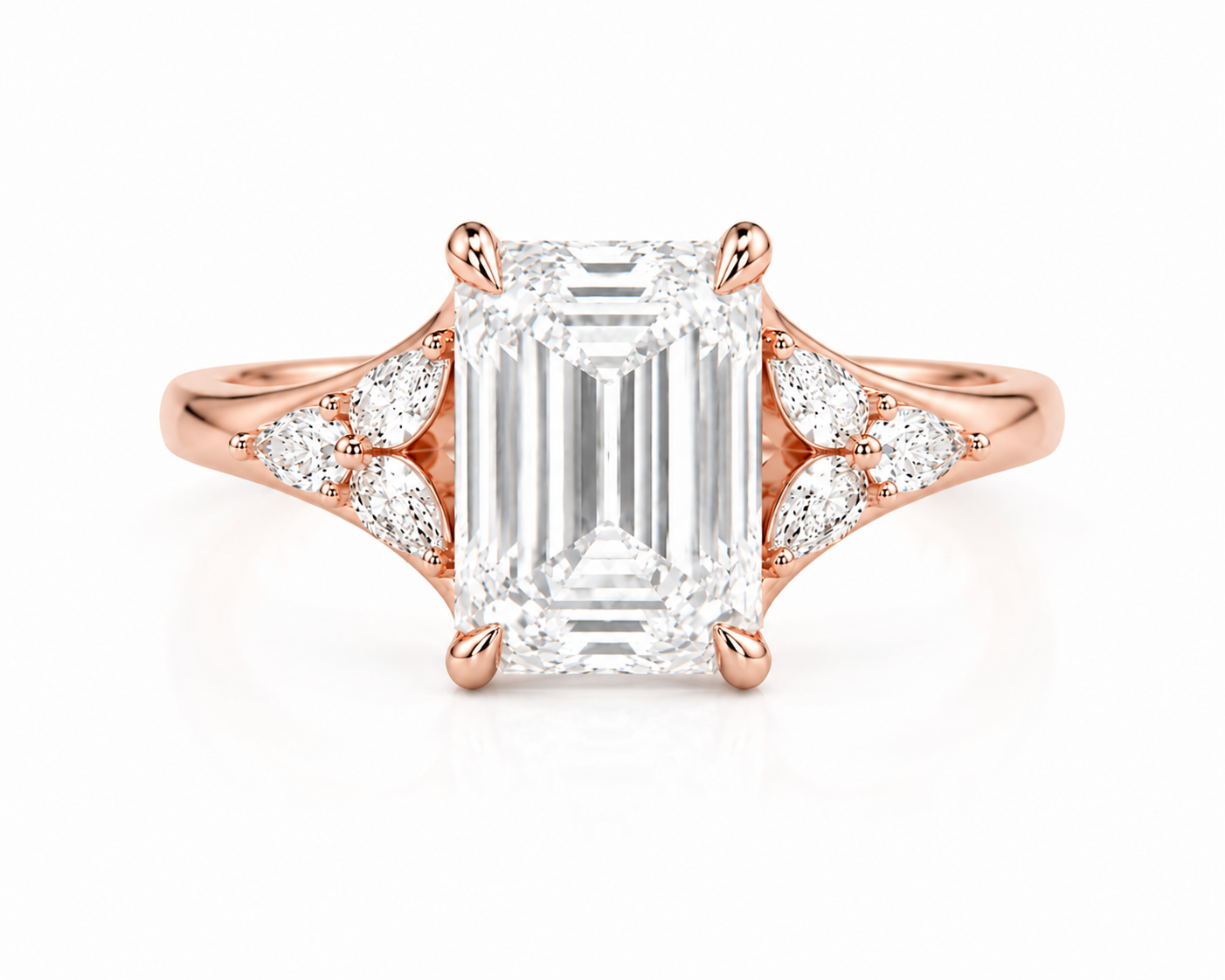 The Plaza – 3 CT Emerald Cut Lab Diamond Ring