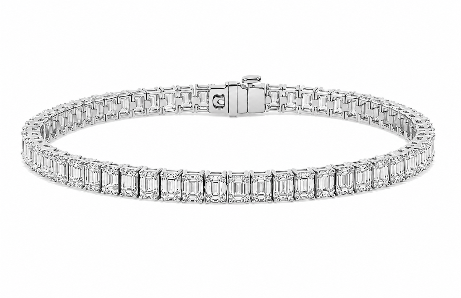 5ct Emerald Cut Lab Diamond Tennis Bracelet