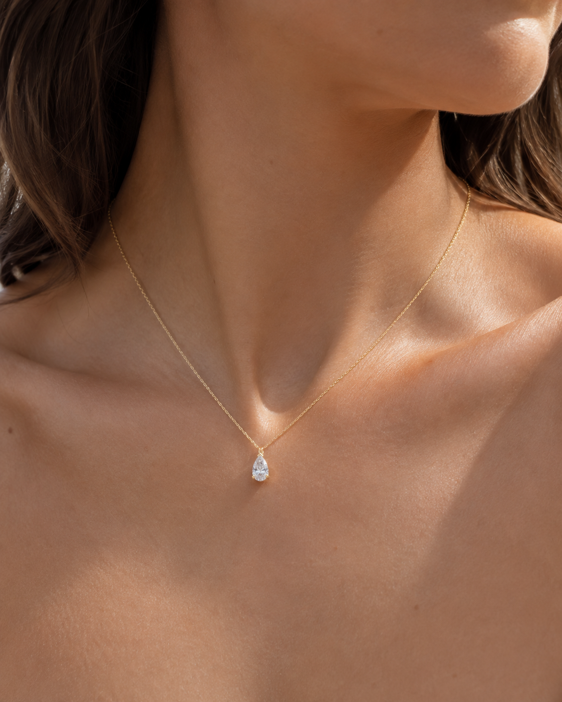1 CT Pear Diamond Necklace