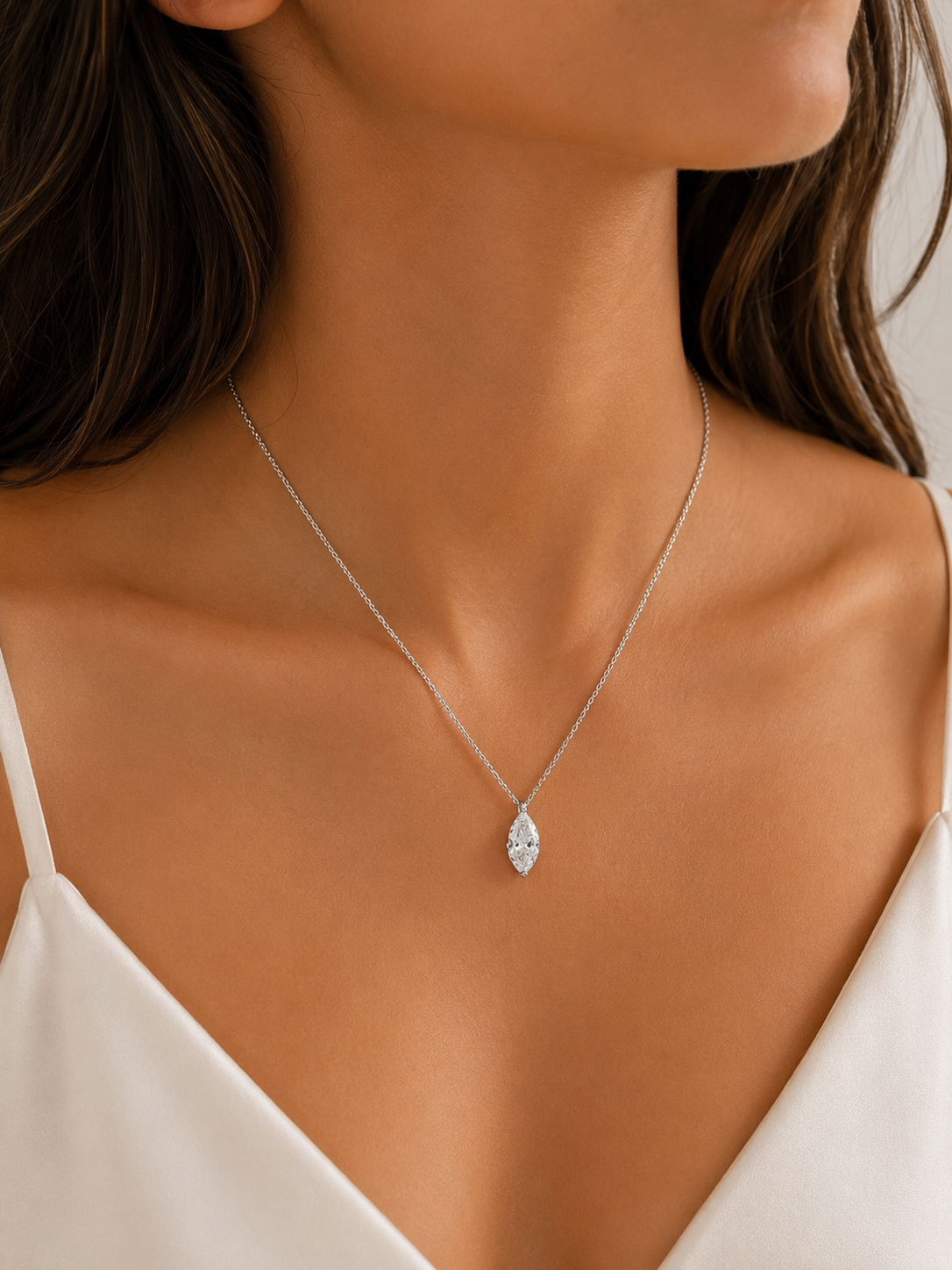 2CT Marquise Lab Diamond Necklace