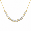 Mixed Cut Lab Diamond Curve Necklace – 2.82ct Total | 13 Stones