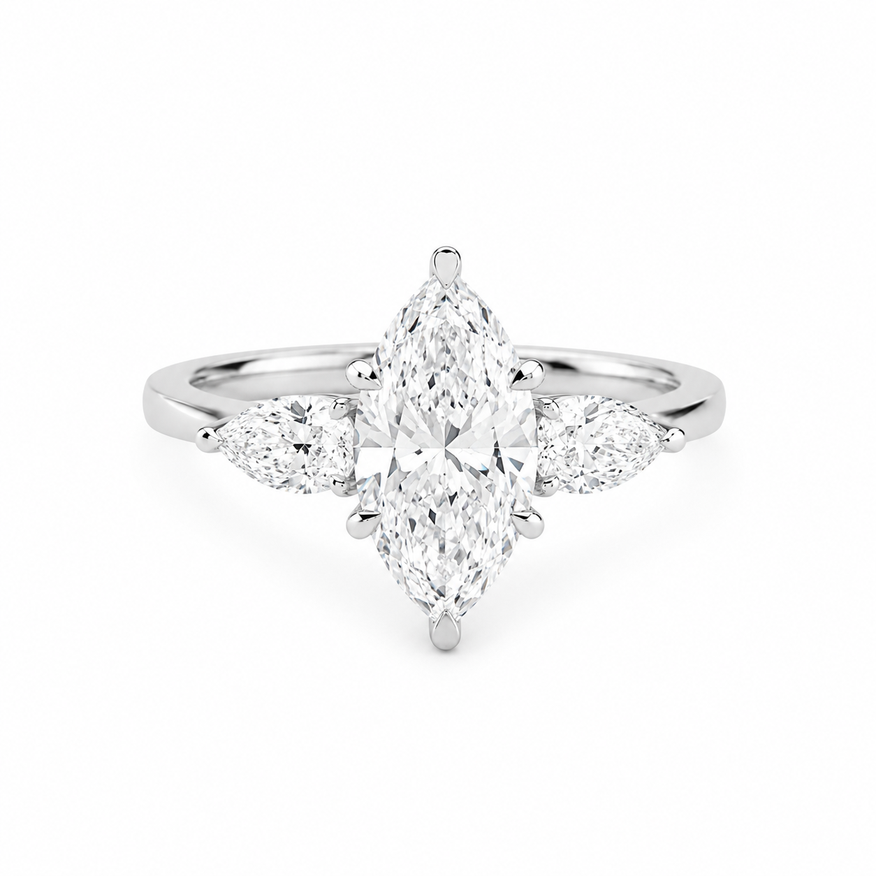 2.50CT Marquise Three-Stone Lab Diamond Ring
