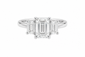 Three Stone Emerald Lab Diamond Ring – 3ct Total | 14K Gold | IGI Certified