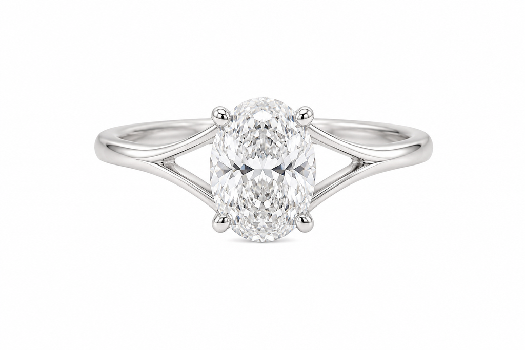 Oval Lab Diamond Ring – 2ct Split Shank Setting