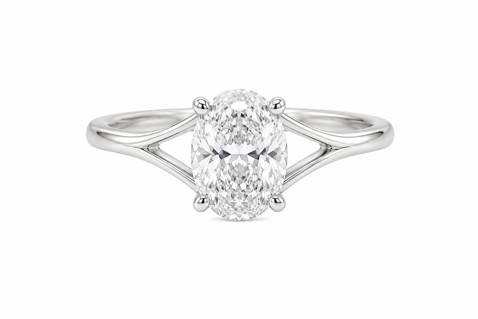Oval Lab Diamond Ring – 2ct Split Shank Setting