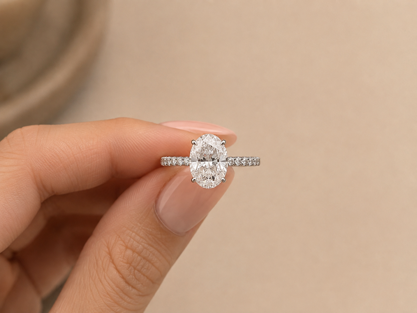 3.30 TCW Oval Diamond Ring