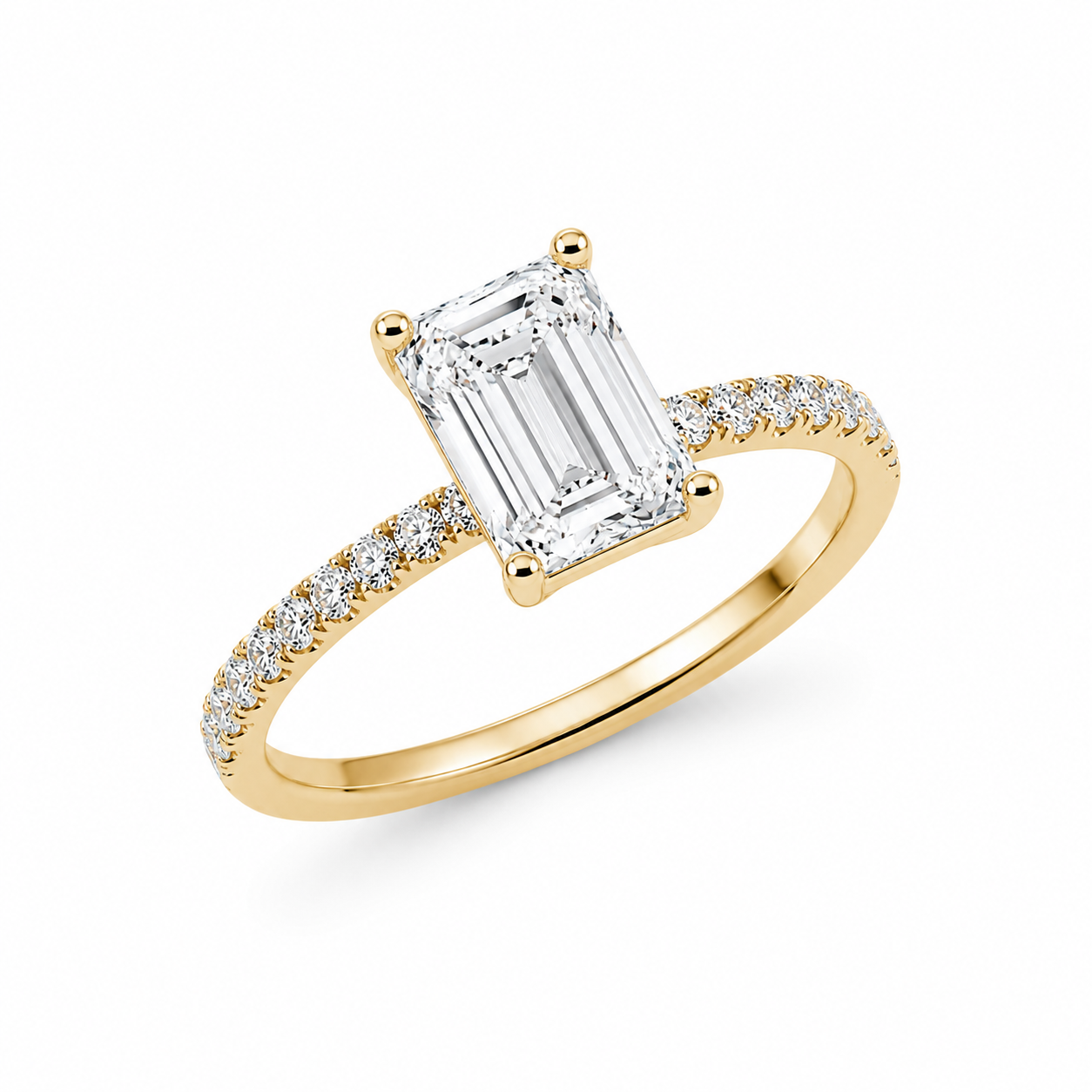 3.50CT Emerald Lab Diamond Ring