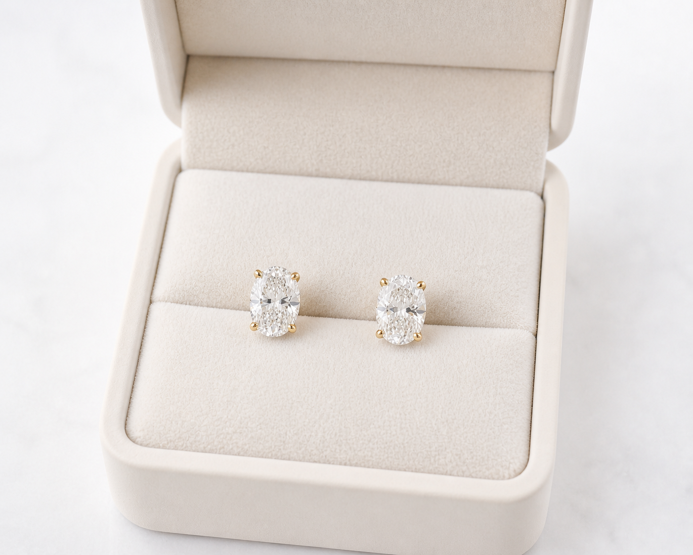 Oval Cut Lab Diamond Stud Earrings – 1ct Total