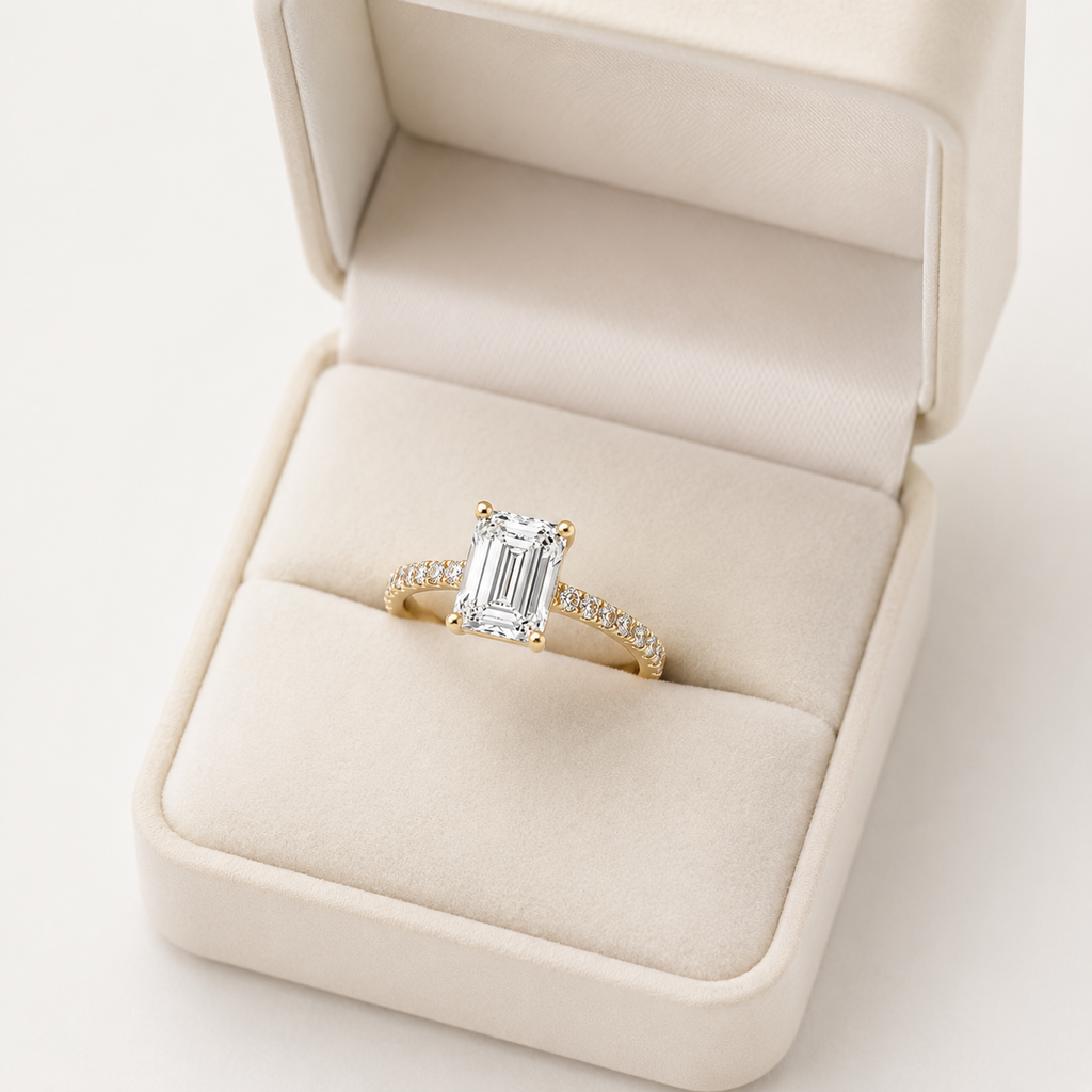 3.50CT Emerald Lab Diamond Ring