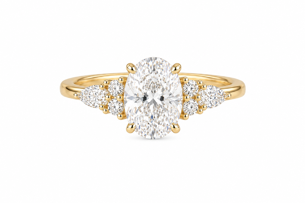 Oval Lab Diamond Ring – 2.3ct Floral Diamond Setting
