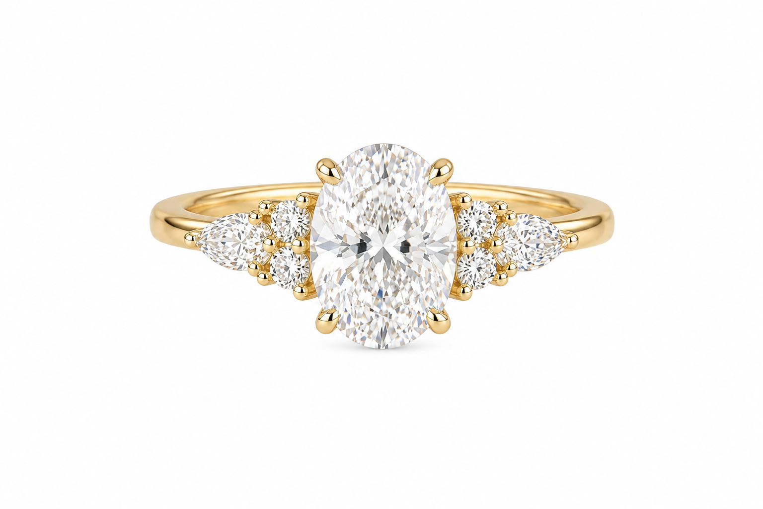 Oval Lab Diamond Ring – 2.3ct Floral Diamond Setting