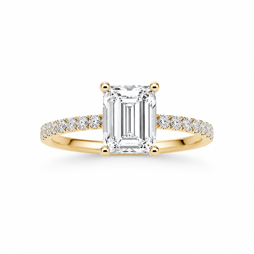 3.50CT Emerald Lab Diamond Ring