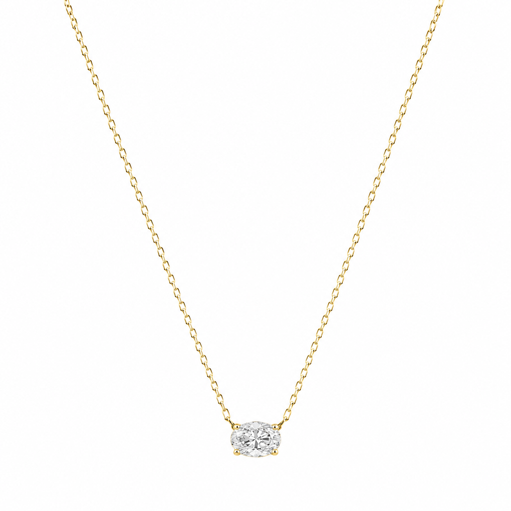 1CT Oval Lab Diamond Necklace