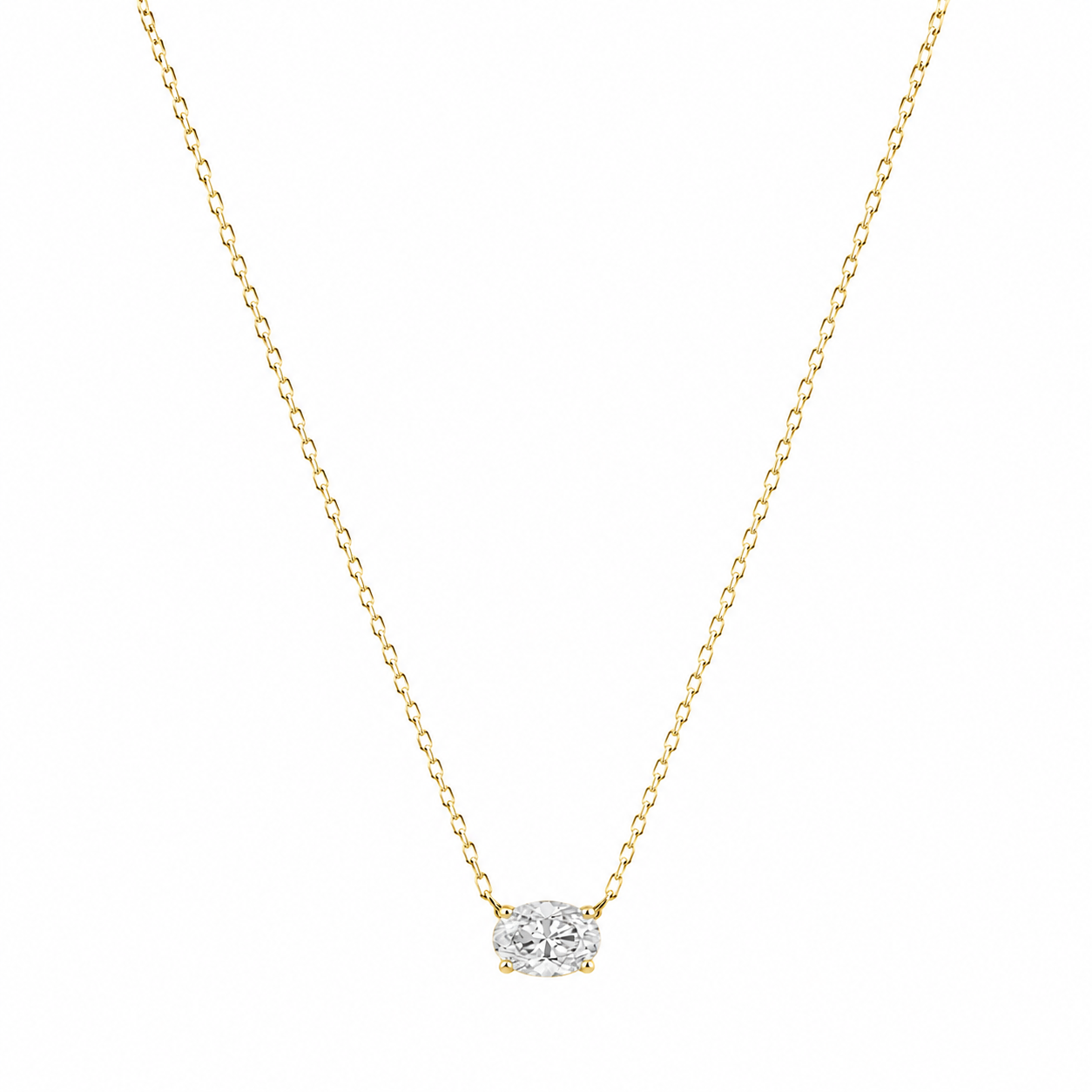 1CT Oval Lab Diamond Necklace