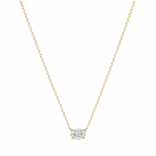 1CT Oval Lab Diamond Necklace