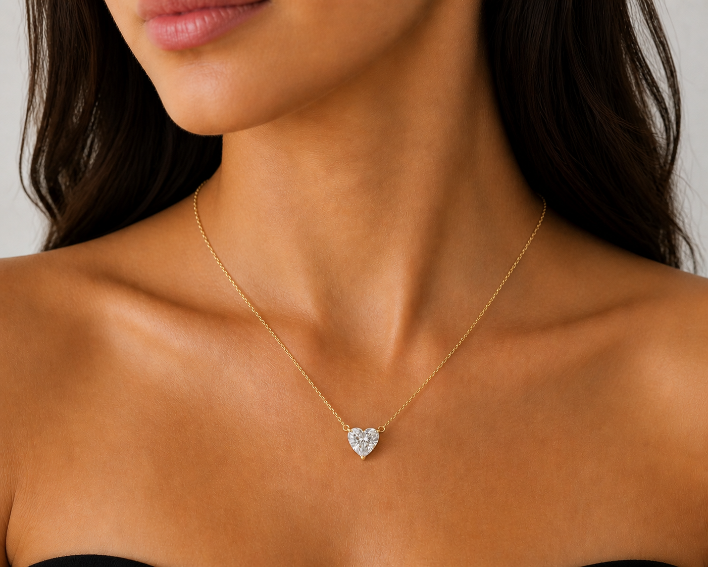 Heart Cut Lab Diamond Pendant Necklace – 1ct