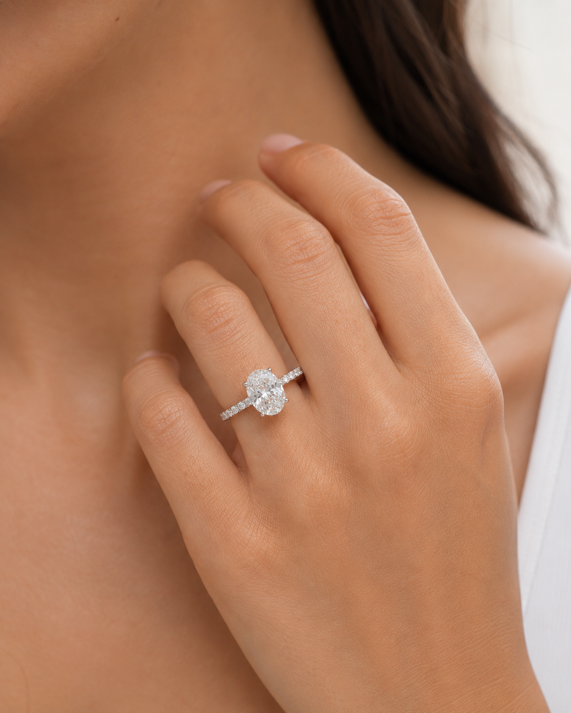 2.47CT Oval Lab Diamond Hidden Halo Ring