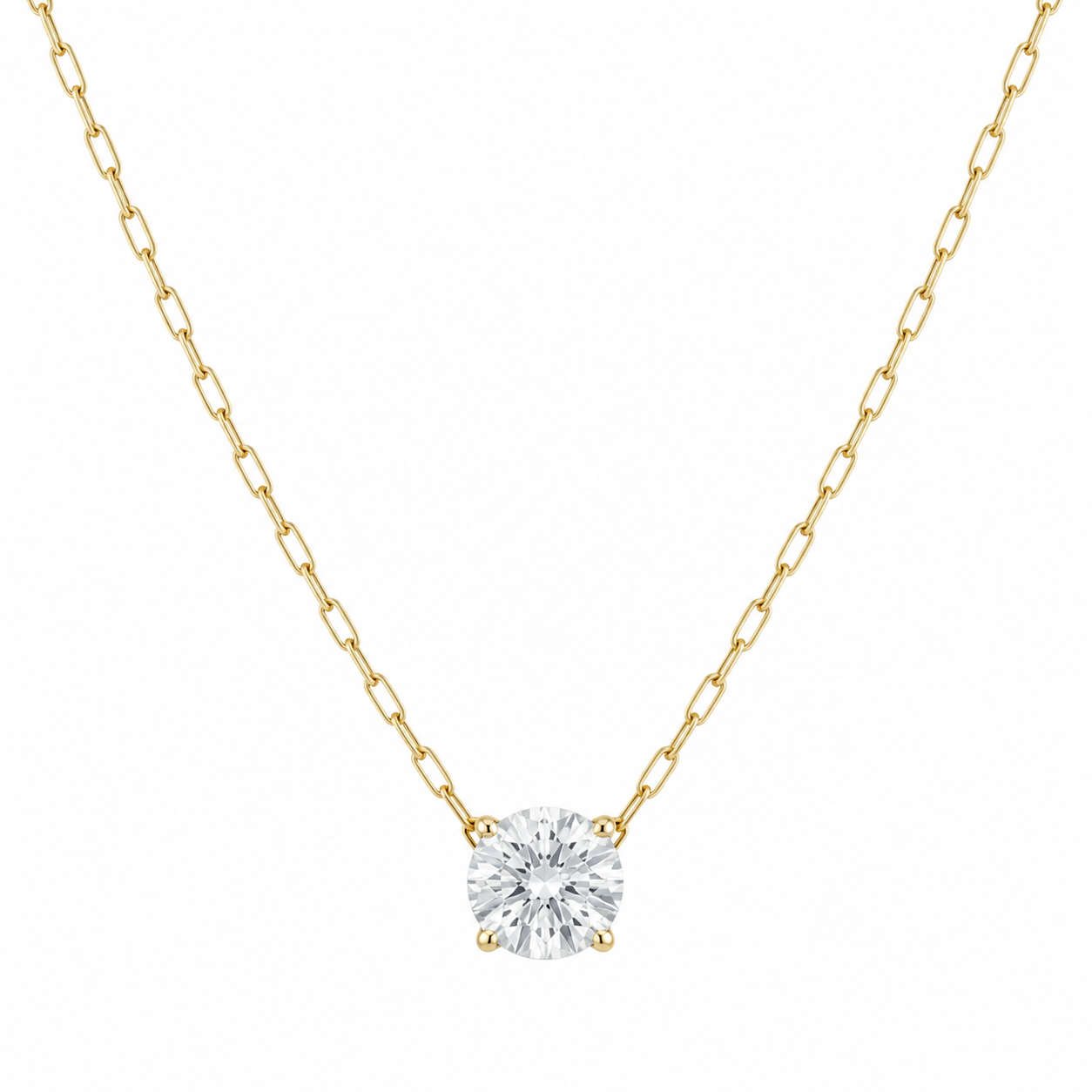 Round Lab Diamond Solitaire Necklace – 2ct