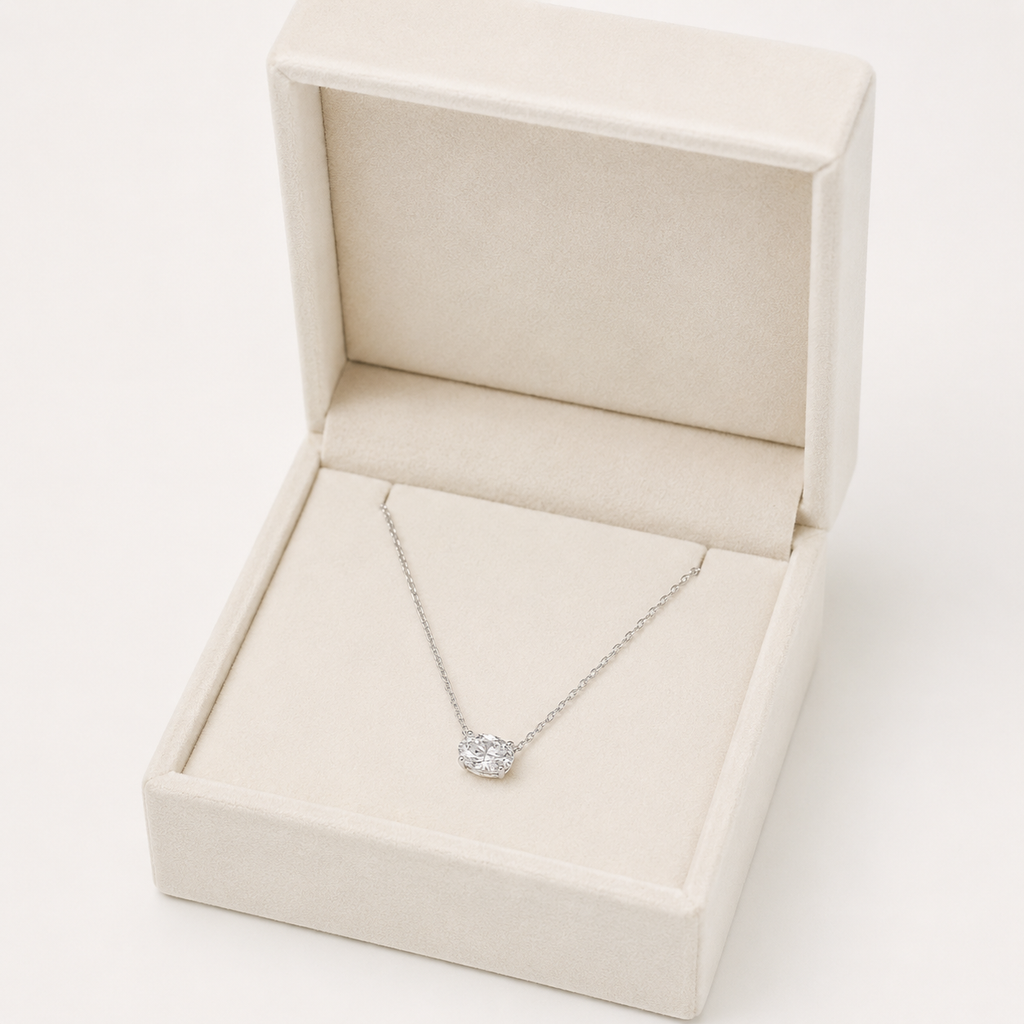 1CT Oval Lab Diamond Necklace