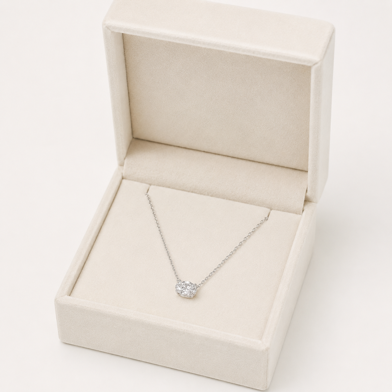 1CT Oval Lab Diamond Necklace