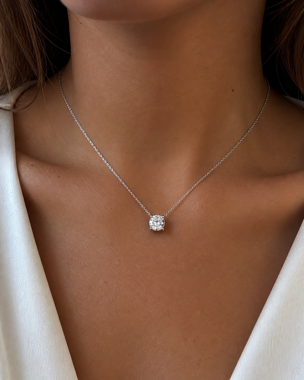 Classic Round Lab Diamond Necklace – 2ct