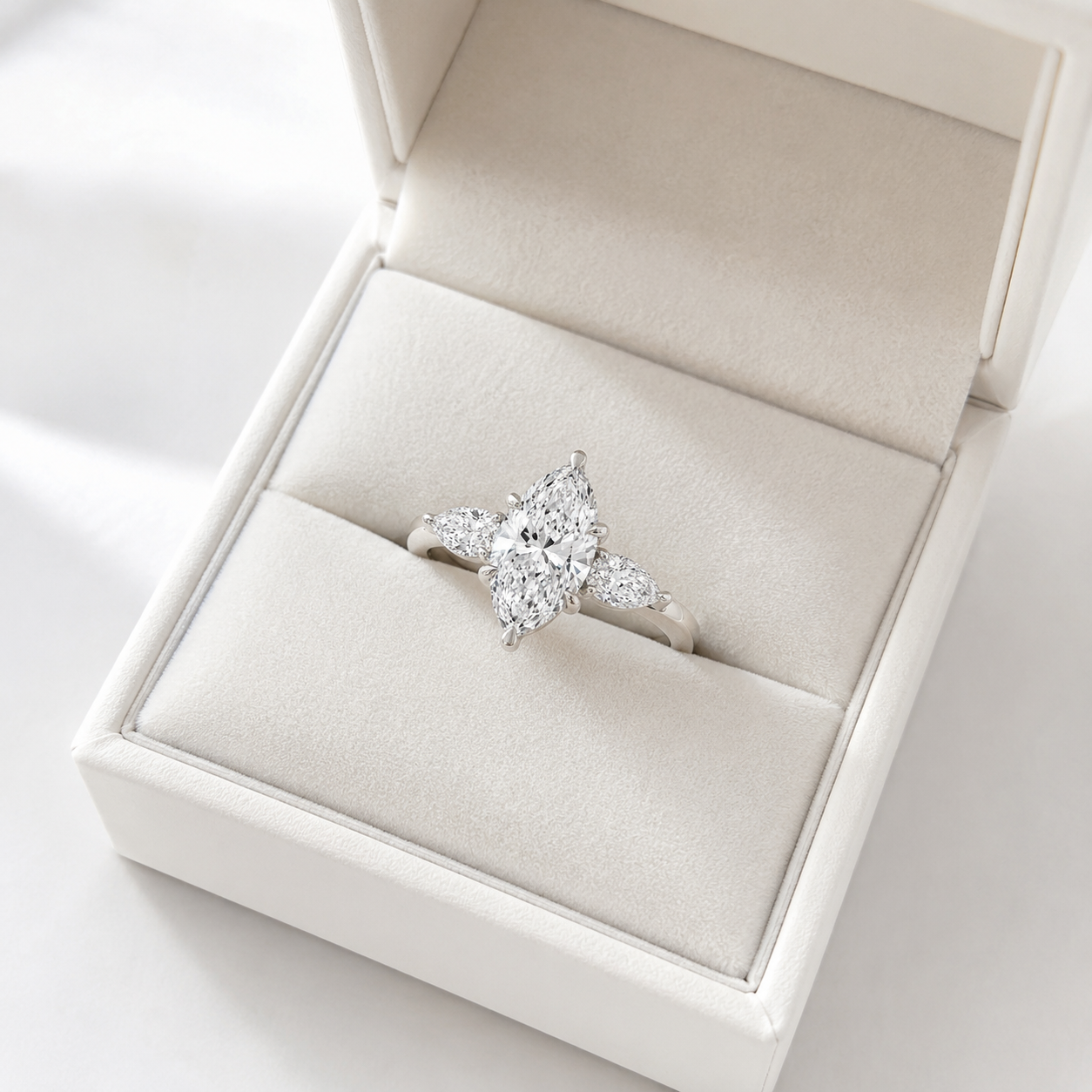 2.50CT Marquise Three-Stone Lab Diamond Ring