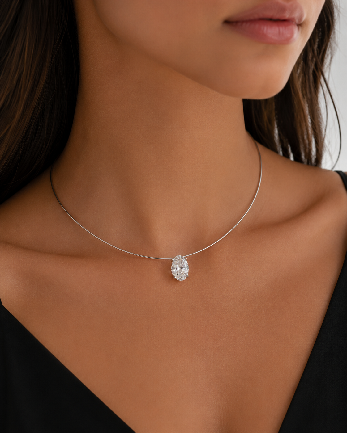 Luna 2CT Oval Lab Diamond Necklace