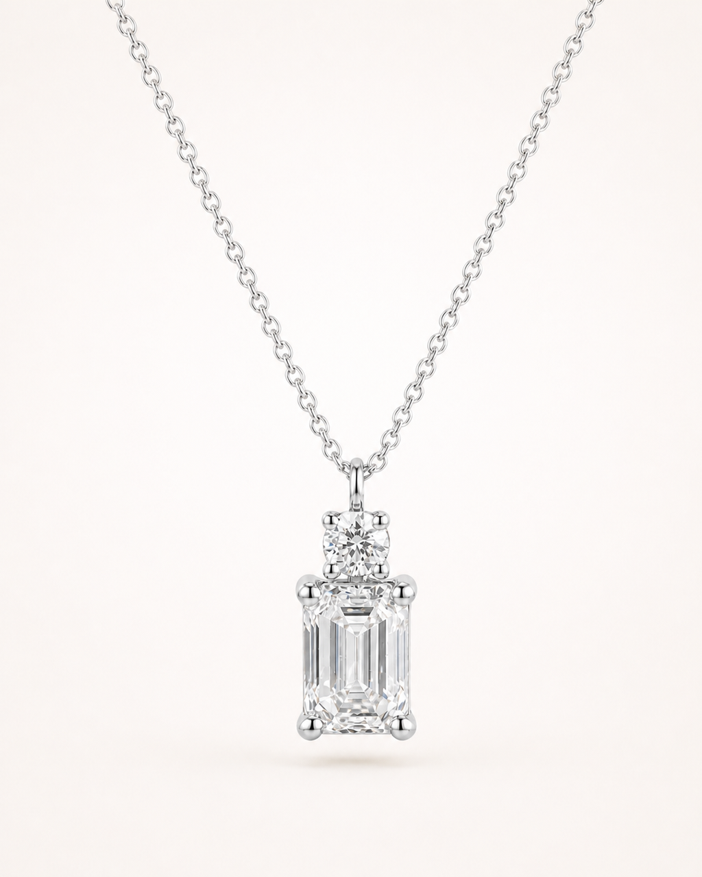 Emerald Cut Lab Diamond Pendant Necklace – 2ct