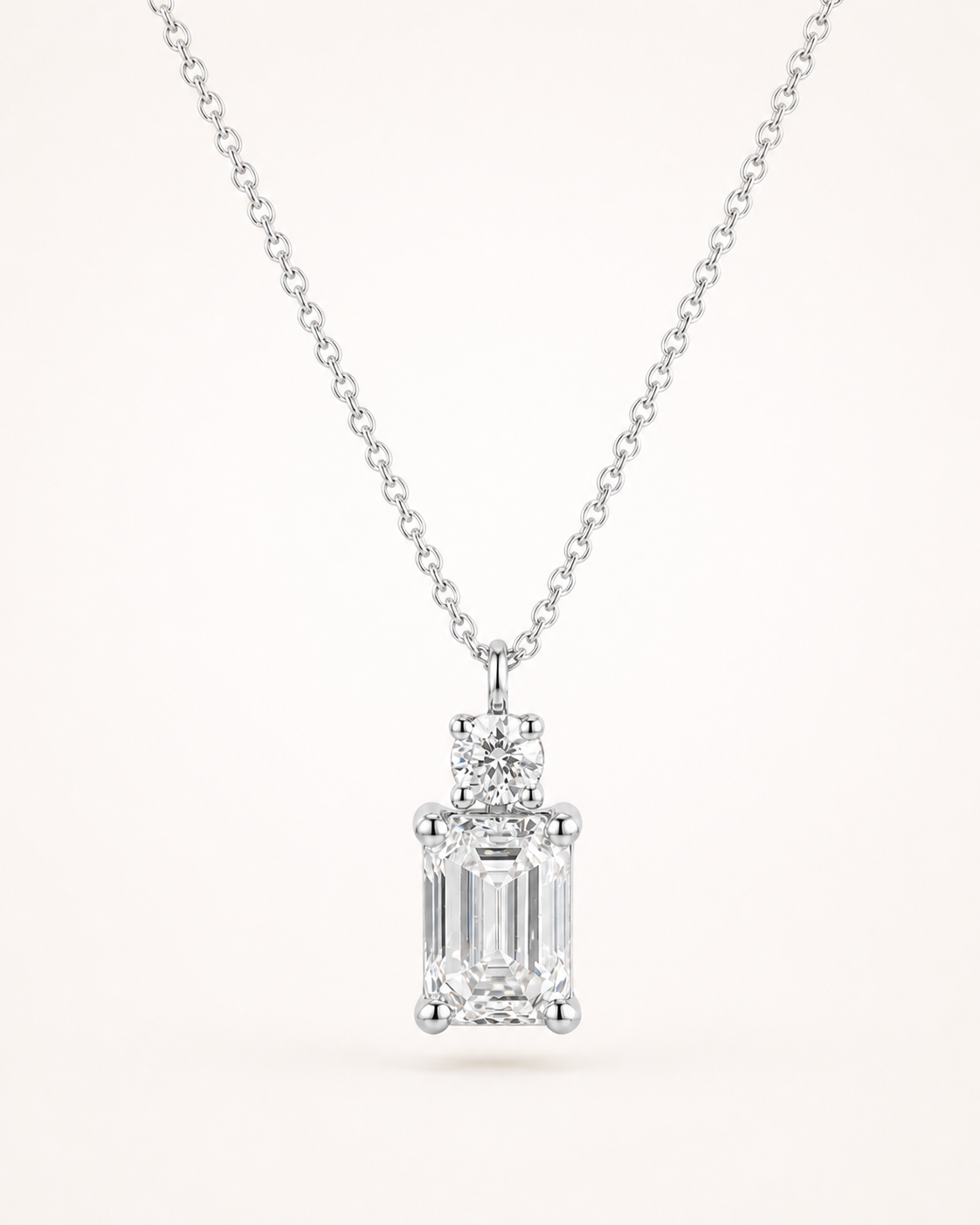 Emerald Cut Lab Diamond Pendant Necklace – 2ct