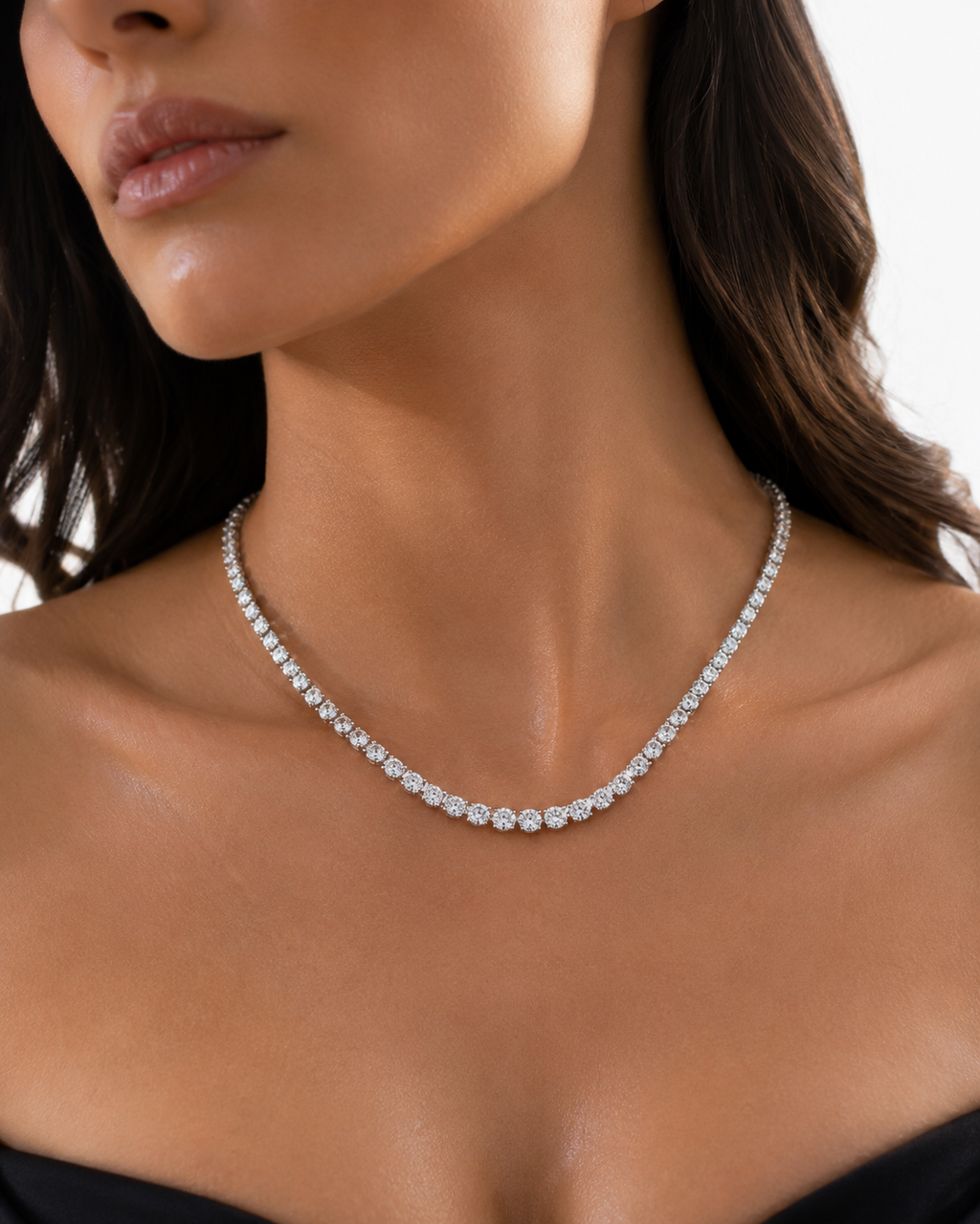 Lab Diamond Tennis Necklace – 15ct Total | 108 Stones
