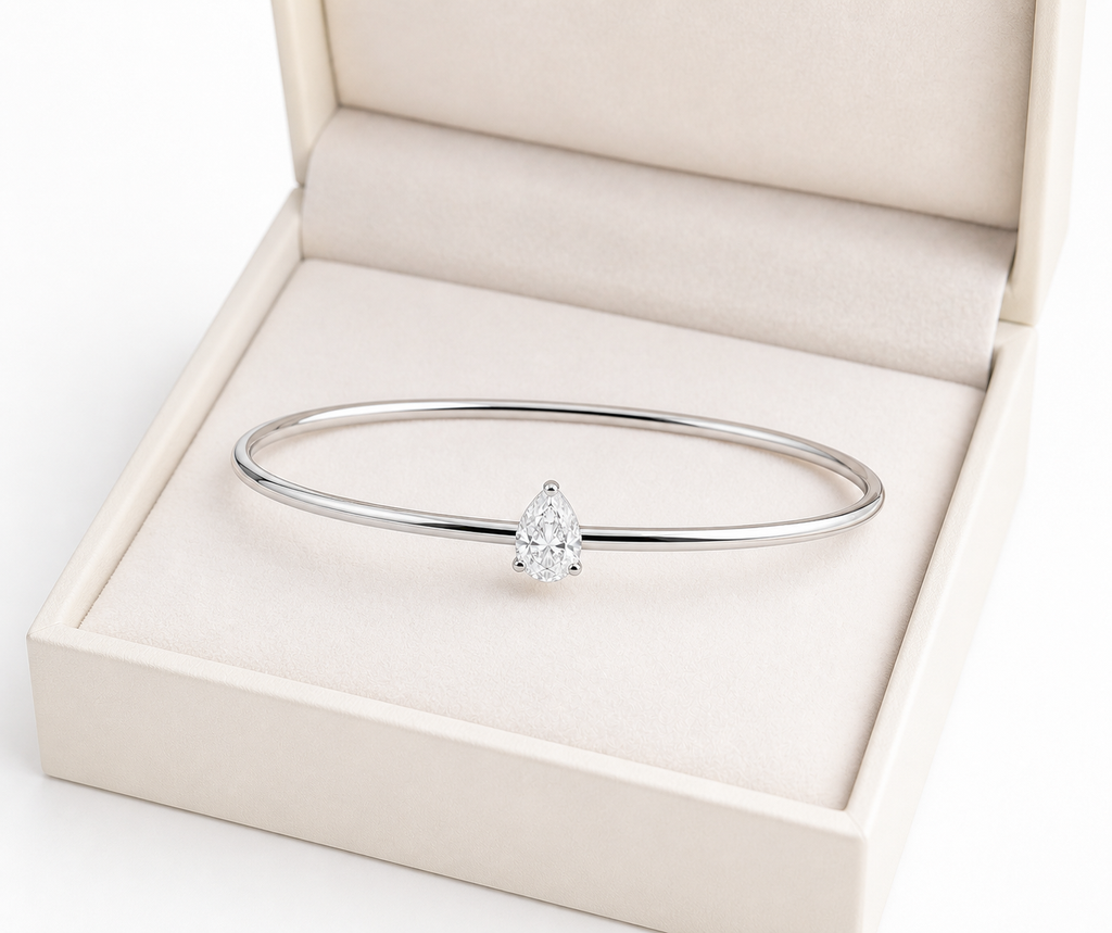 Pear Lab Diamond Bangle Bracelet – 1ct Total