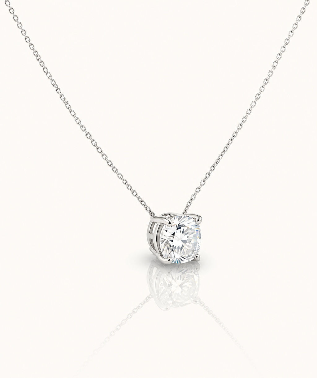 Classic Round Lab Diamond Necklace – 2ct