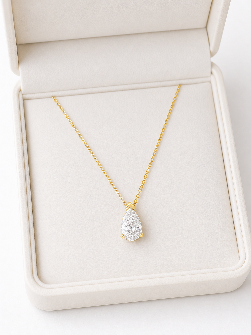 Pear Cut Lab Diamond Pendant Necklace – 1ct