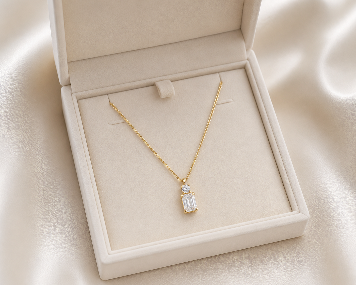 Emerald Cut Lab Diamond Pendant Necklace – 1.07ct