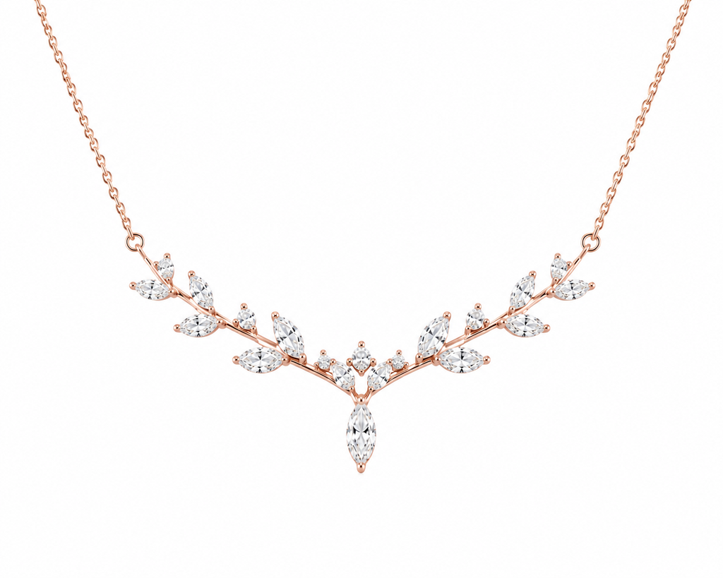The Sylvan – 0.75 CT Marquise Cluster Lab Diamond Necklace