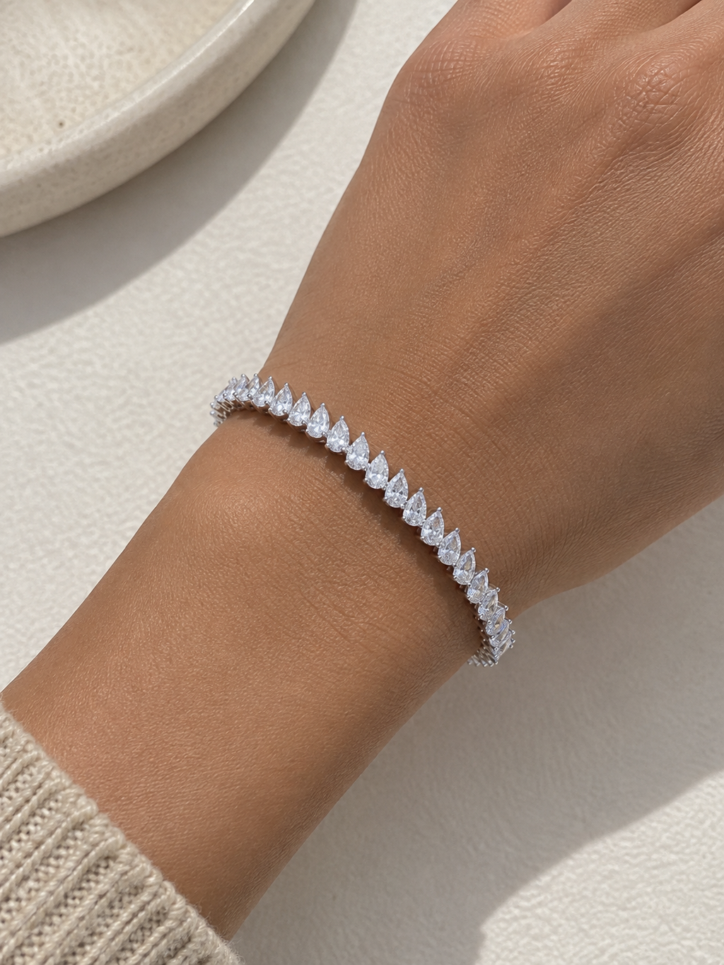 7.10 CT Pear Tennis Bracelet
