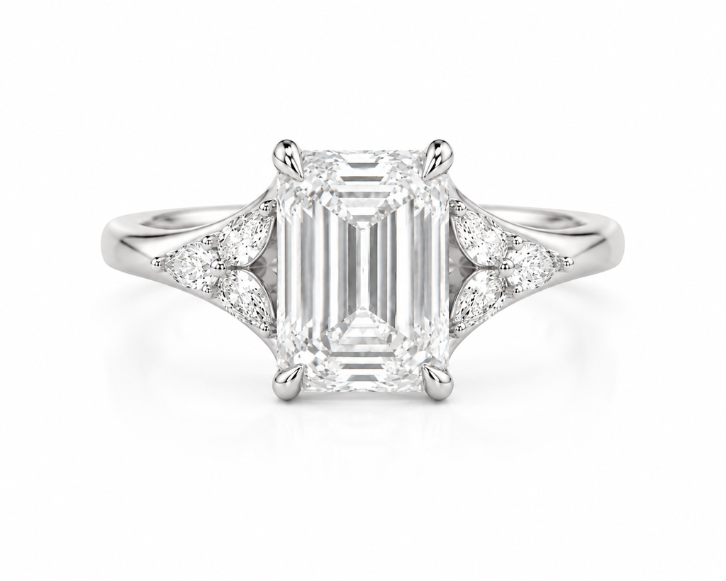The Plaza – 3 CT Emerald Cut Lab Diamond Ring