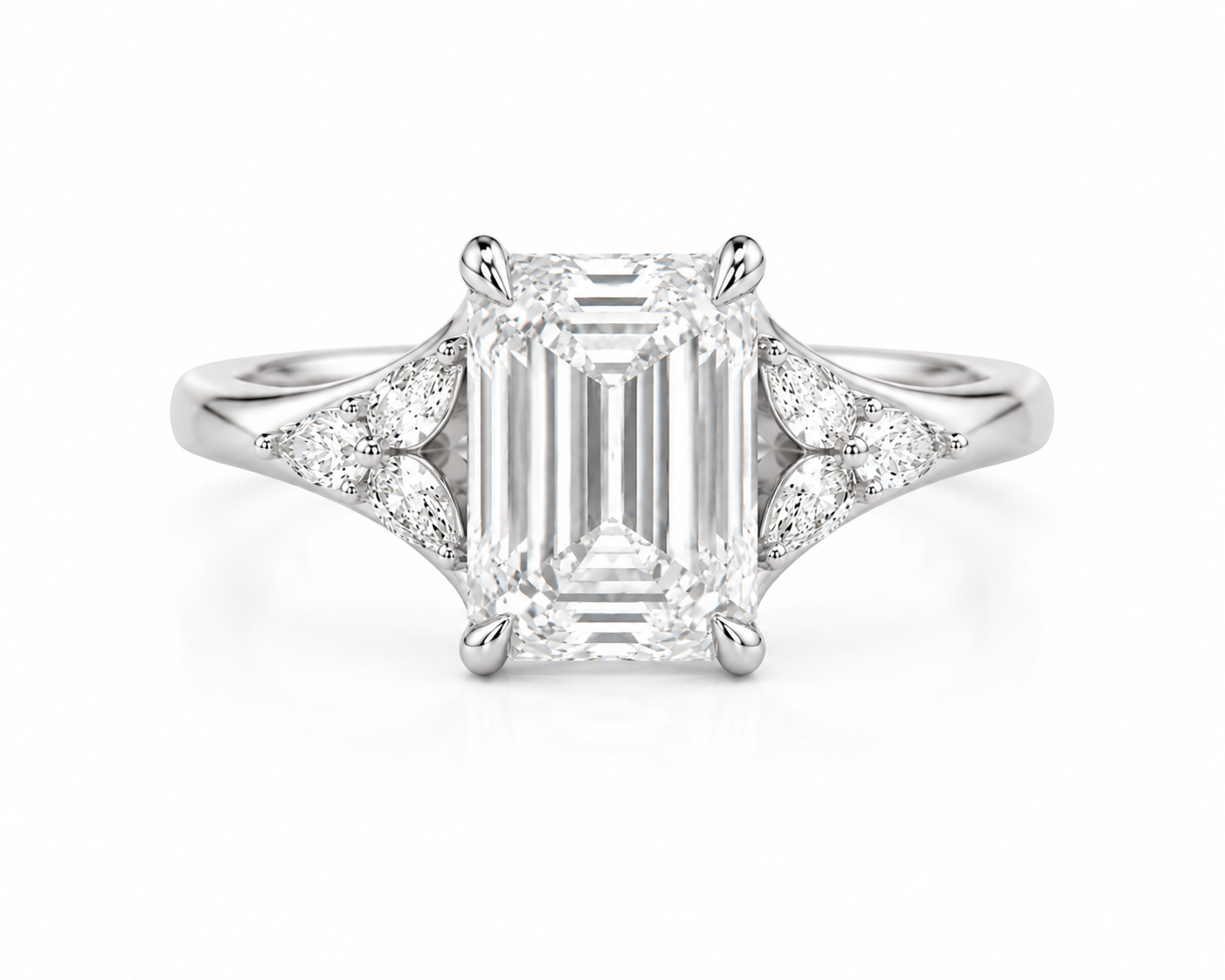 The Plaza – 3 CT Emerald Cut Lab Diamond Ring