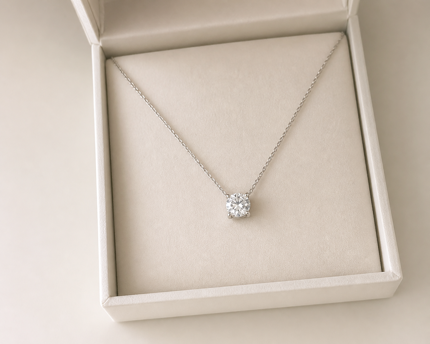 Classic Round Lab Diamond Necklace – 2ct