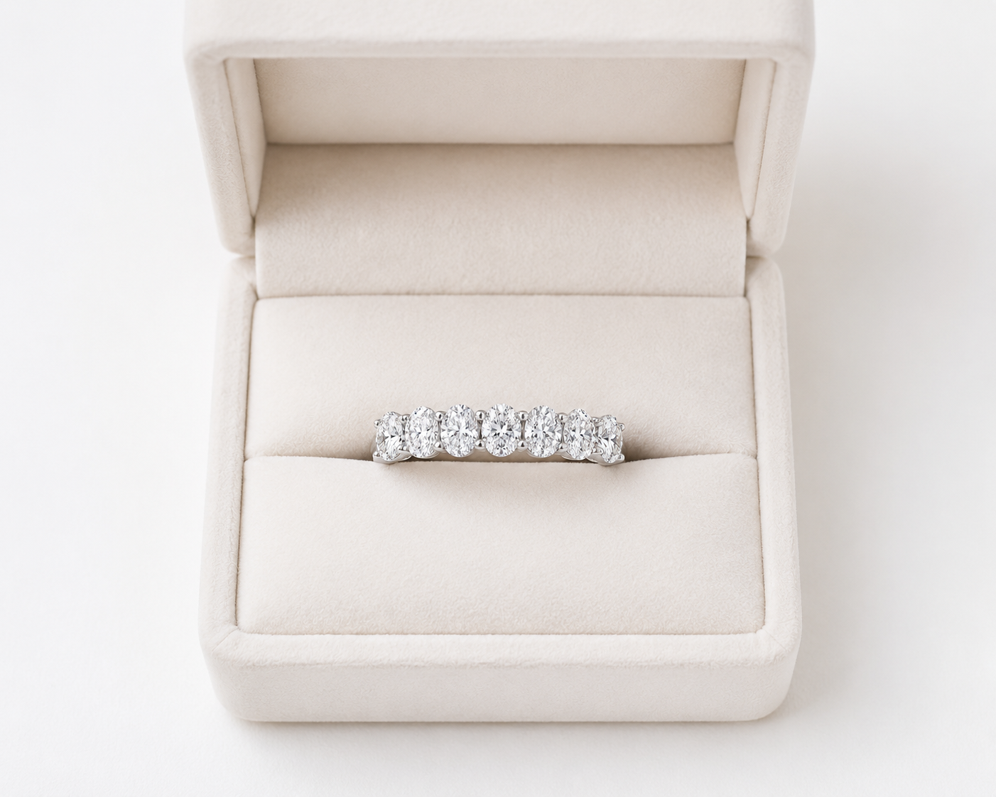 Seven Stone Oval Lab Diamond Ring – 1ct Total | 14K Gold | IGI Certified