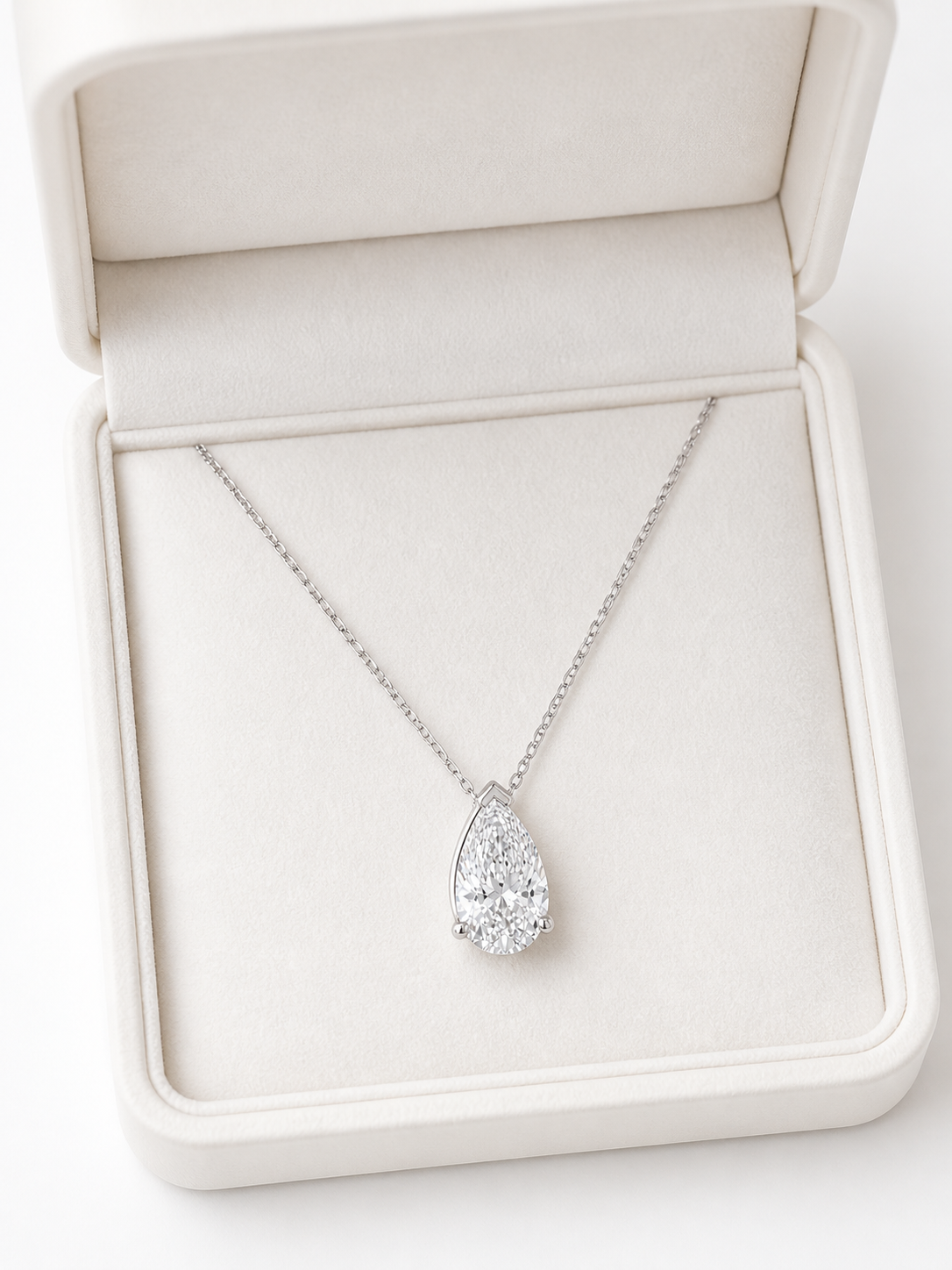 Pear Cut Lab Diamond Pendant Necklace – 2ct