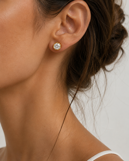 2CT Round Lab Diamond Stud Earrings