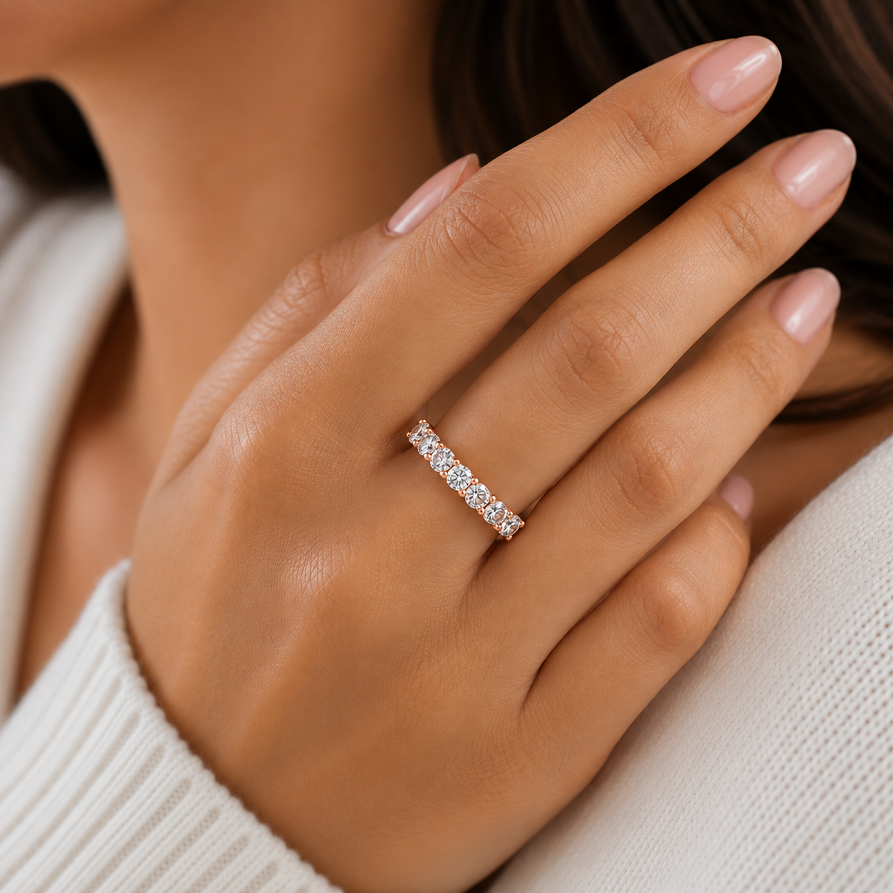 Seven Stone Lab Diamond Ring – 2ct Total | 14K Gold | IGI Certified