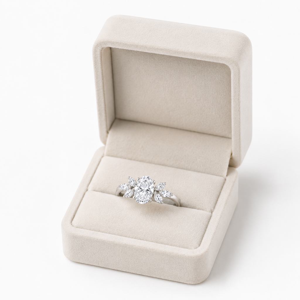 Oval Lab Diamond Ring – 1.54ct Total | 14K Gold | IGI Certified