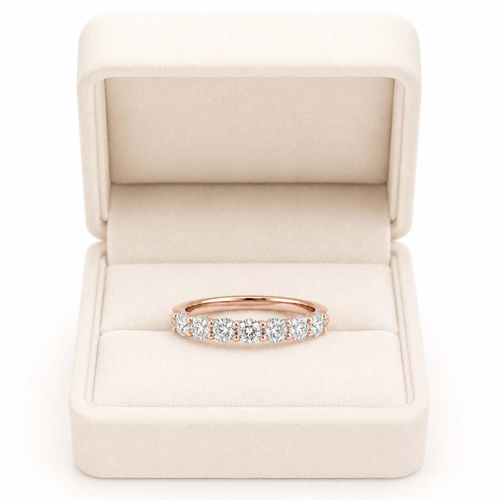 Seven Stone Lab Diamond Ring – 1ct Total | 14K Gold | IGI Certified